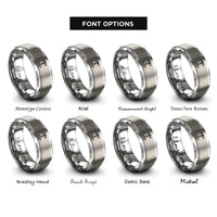 font options for inside engraving on grey hand drill rings