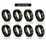 font options for inside engraving on gunmetal & black hand drill rings