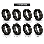 font options for inside engraving on black hand grip rings