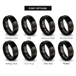 font options for inside engraving on black hand heart infinity rings