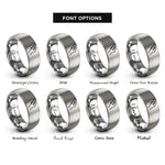 font options for inside engraving on silver hand holding pick rings