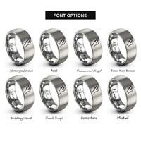 font options for inside engraving on silver hand holding pick rings