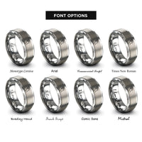 font options for inside engraving on silver hand holding pick rings