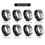 font options for inside engraving on black & gray hand mixer rings