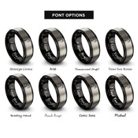 font options for inside engraving on black & silver hand mixer rings