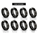 font options for inside engraving on black & silver hand mixer rings