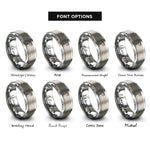 font options for inside engraving on silver hand mixer rings