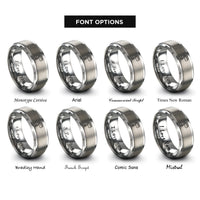 font options for inside engraving on silver hand mixer rings