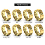 font options for inside engraving on gold hand paw rings