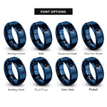 font options for inside engraving on blue hand pointer rings