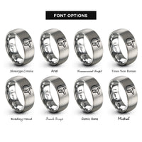 font options for inside engraving on grey hand pointer rings