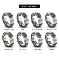 font options for inside engraving on gray hand pointer rings