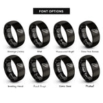 font options for inside engraving on black hand saw rings