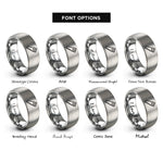 font options for inside engraving on grey hand saw rings
