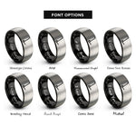 font options for inside engraving on black & silver hand truck dolly rings
