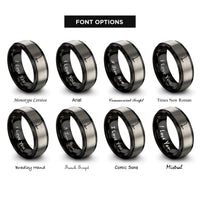 font options for inside engraving on black & grey hand truck dolly rings