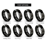 font options for inside engraving on black & gray hand truck dolly rings