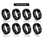 font options for inside engraving on black hand truck dolly rings