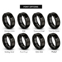 font options for inside engraving on black hand truck dolly rings