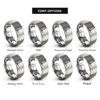 font options for inside engraving on gray hand truck dolly rings