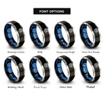 font options for inside engraving on black & blue & grey handball ball goal rings