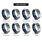 font options for inside engraving on blue & grey handball ball goal rings