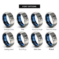 font options for inside engraving on blue & grey handball ball goal rings