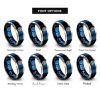 font options for inside engraving on blue & silver handball ball goal rings