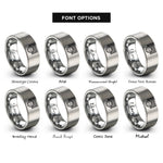 font options for inside engraving on gray handball ball goal rings