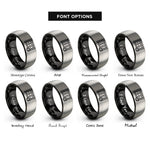 font options for inside engraving on black & gray handball goal ball rings