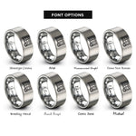 font options for inside engraving on gray handball goal ball rings
