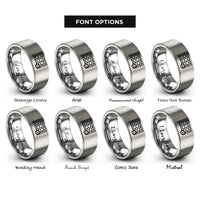 font options for inside engraving on gray handball goal ball rings