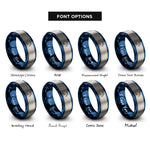 font options for inside engraving on blue & grey handball shot rings