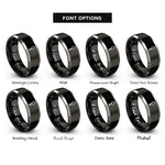 font options for inside engraving on black & grey handcuff key rings