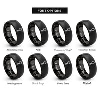 font options for inside engraving on black handcuff key rings