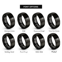 font options for inside engraving on black handheld microphone rings