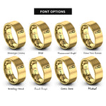 font options for inside engraving on gold handheld microphone rings