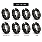 font options for inside engraving on black & grey handheld planer rings