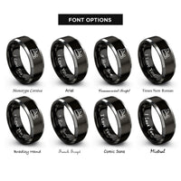 font options for inside engraving on black & grey handheld planer rings