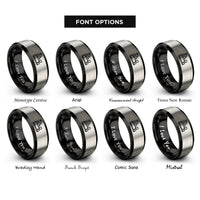 font options for inside engraving on black & grey handheld planer rings