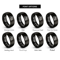 font options for inside engraving on black handheld planer rings