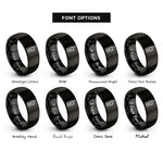 font options for inside engraving on black handheld radio rings
