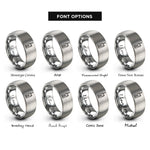 font options for inside engraving on grey handheld radio rings