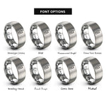 font options for inside engraving on grey handheld radio rings