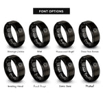 font options for inside engraving on black hands heart rings