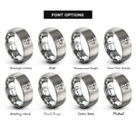 font options for inside engraving on silver hands holding plant rings