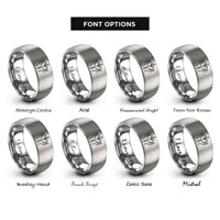 font options for inside engraving on silver hands holding plant rings