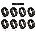 font options for inside engraving on black hands icon rings