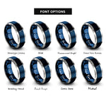 font options for inside engraving on blue & silver handstand gym rings rings