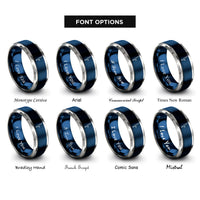 font options for inside engraving on blue & silver handstand gym rings rings